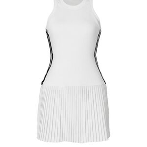 Chic White Pleated Mini Dress Women’s Sleeveless Sport Pleated Mini Dress